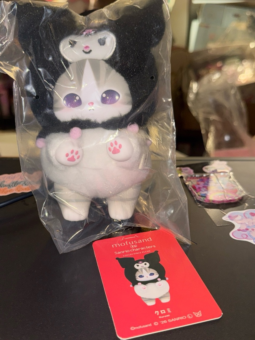 Sanrio Mofusand Kuromi Cat Plush - Black and White